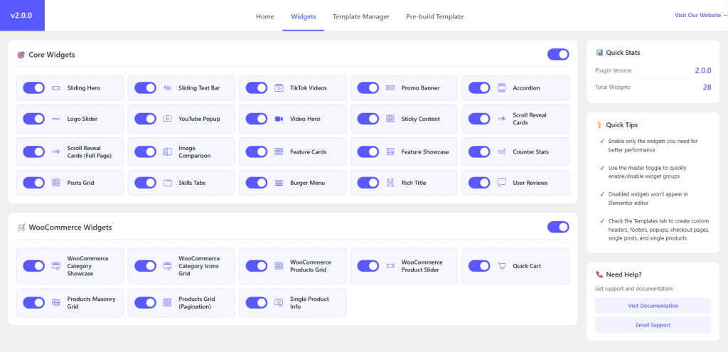 widgets
